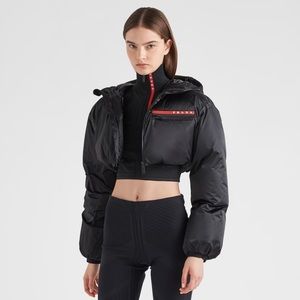 Prada Technical Nylon hooded down jacket